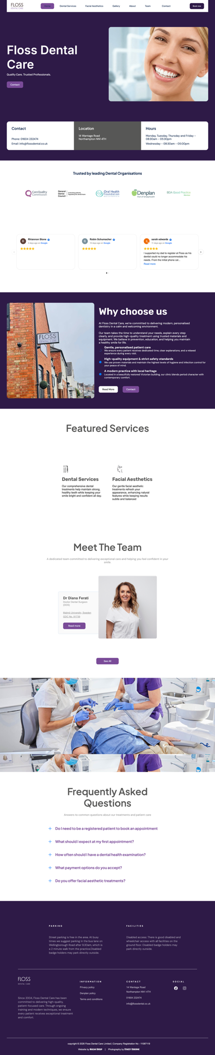 Floss Dental Care | Dental Website Design website preview