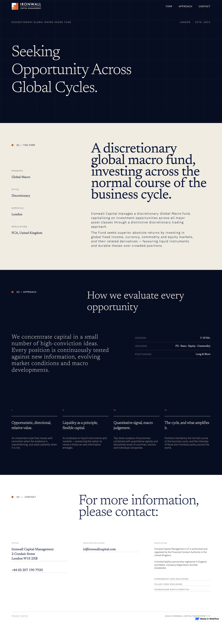 Ironwall Capital | Hedge Fund Website Concept website preview